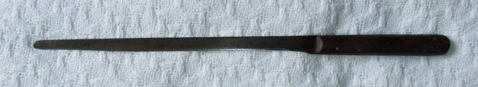 Antique Joseph Rodgers Carving knife, well used, wood handle, "G crown R"