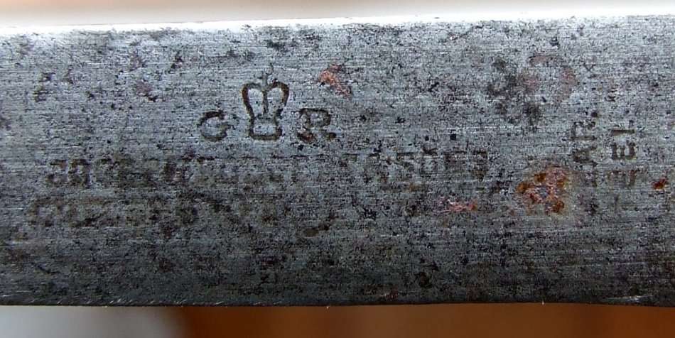 Antique Joseph Rodgers Carving knife, well used, wood handle, "G crown R"