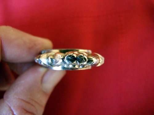 Beautiful distressed Antique Mourning Brooch and Chain, Pinchbeck or gold and enamel