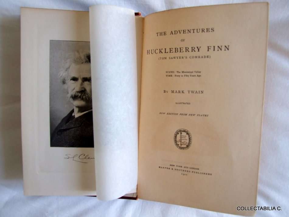 THE ADVENTURES OF HUCKLEBERRY FINN, by Mark Twain, Harper Bros., 1901, new plates.