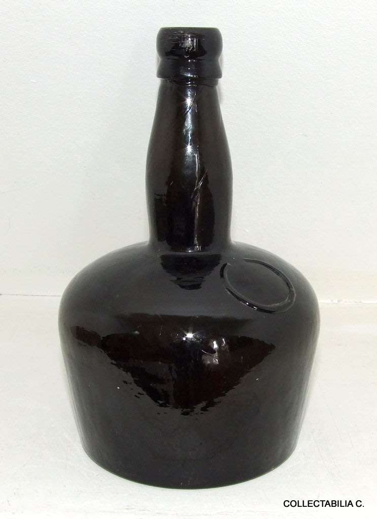 Vintage dark, dark brown Port bottle.