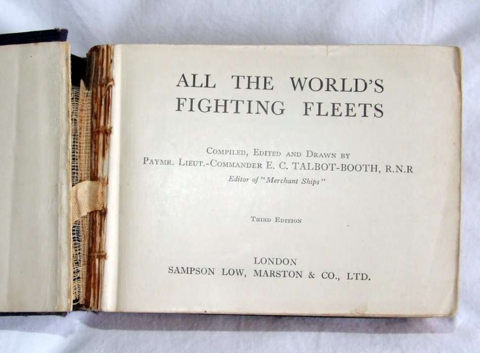 1940 edition of "ALL THE WORLD'S FIGHTING FLEETS" - Sampson, Low, Marston, with pencil notations...