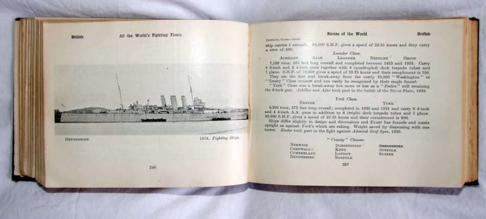 1940 edition of "ALL THE WORLD'S FIGHTING FLEETS" - Sampson, Low, Marston, with pencil notations...