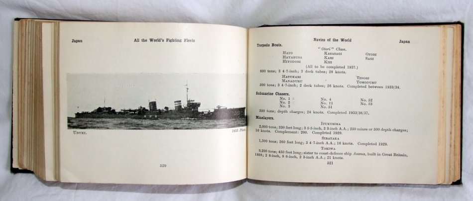 1940 edition of "ALL THE WORLD'S FIGHTING FLEETS" - Sampson, Low, Marston, with pencil notations...