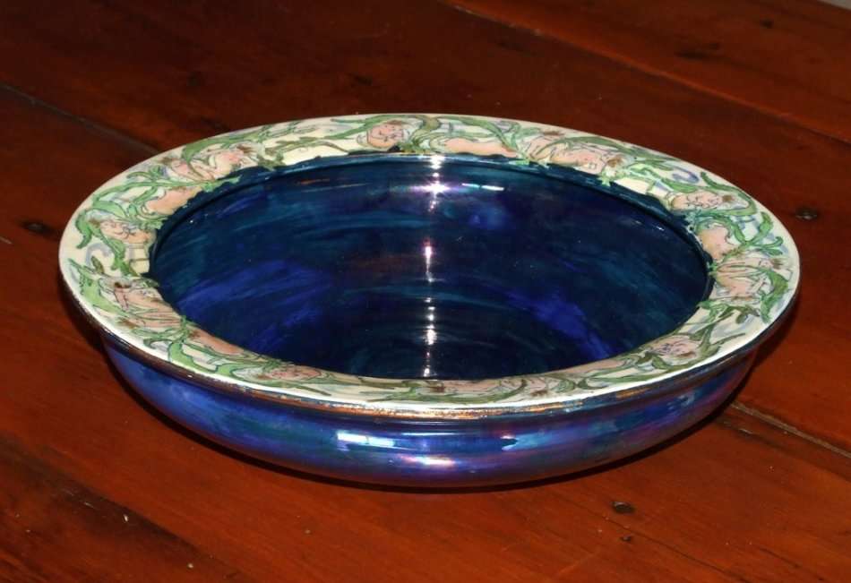 Unique Royal Staffordshire Wilkinson Burslem Pottery Bowl  hand painted Water babies by Olive Crane