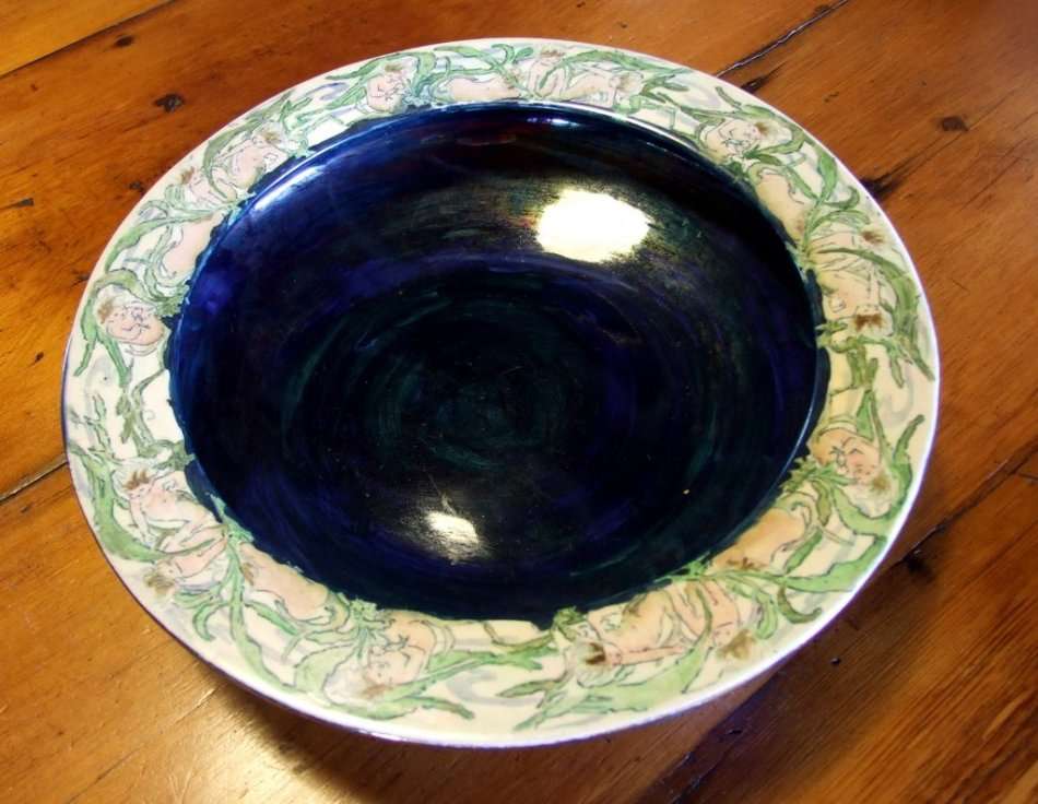 Unique Royal Staffordshire Wilkinson Burslem Pottery Bowl  hand painted Water babies by Olive Crane