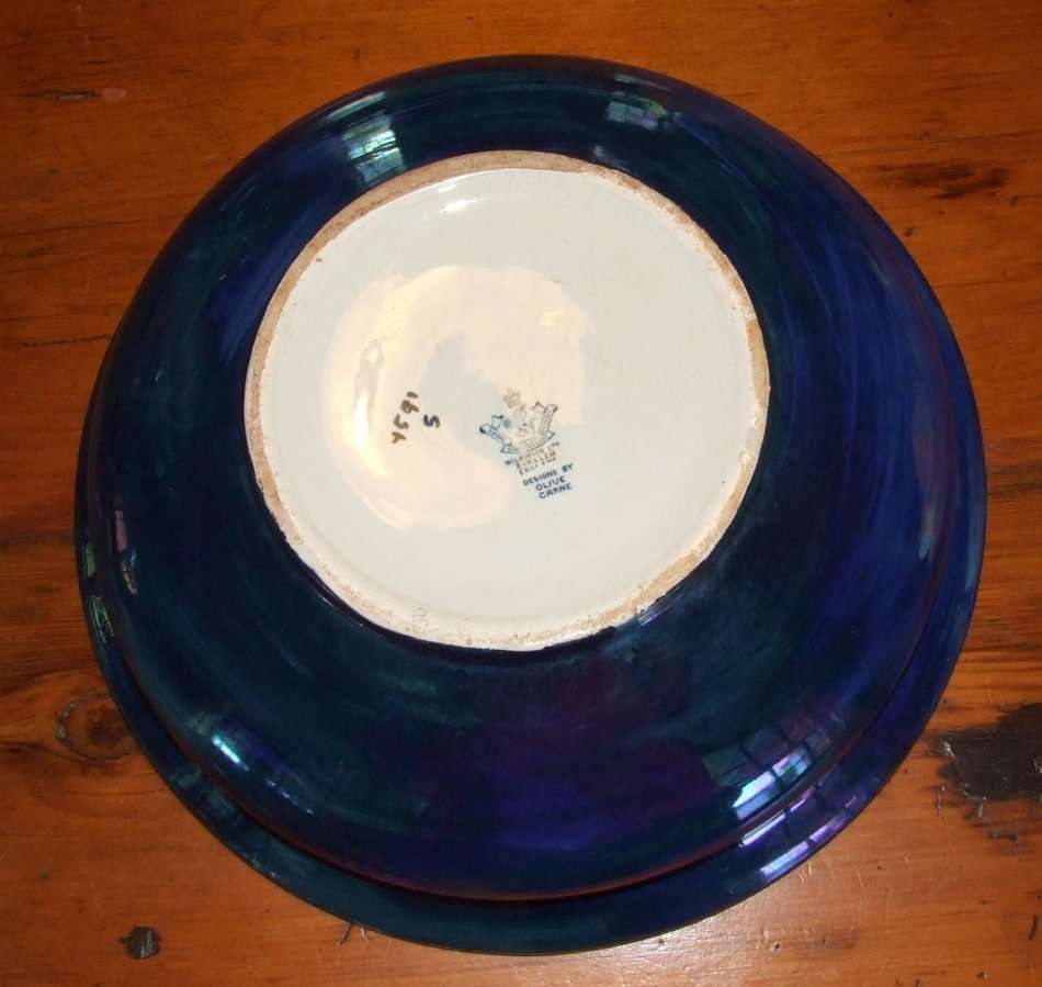 Unique Royal Staffordshire Wilkinson Burslem Pottery Bowl  hand painted Water babies by Olive Crane