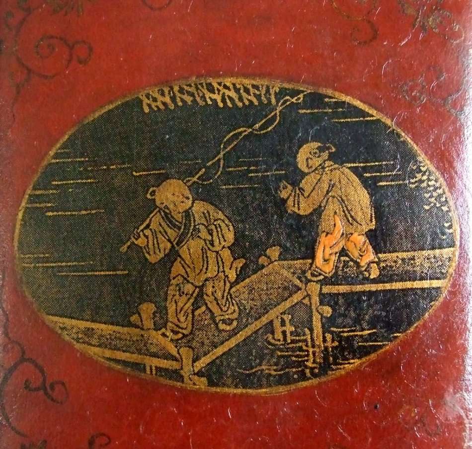 A delightful  boxed Mahjong set with 144 tiles and dice