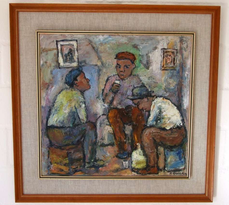 KENNETH BAKER: Oil on Board, Framed