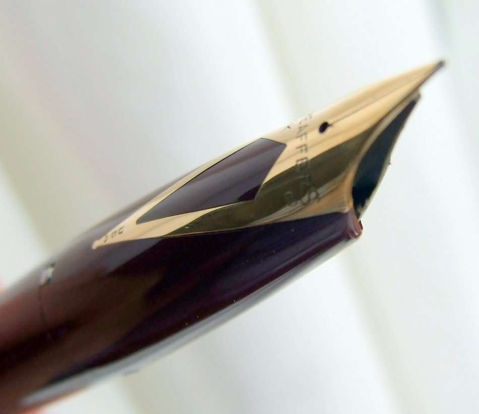 Burgundy SHEAFFER White Dot Snorkel PFM III Fountain "Pen For Men" 14k nib, good working condition