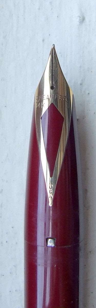Burgundy SHEAFFER White Dot Snorkel PFM III Fountain "Pen For Men" 14k nib, good working condition
