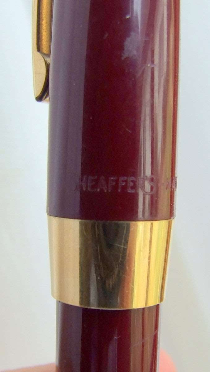 Burgundy SHEAFFER White Dot Snorkel PFM III Fountain "Pen For Men" 14k nib, good working condition
