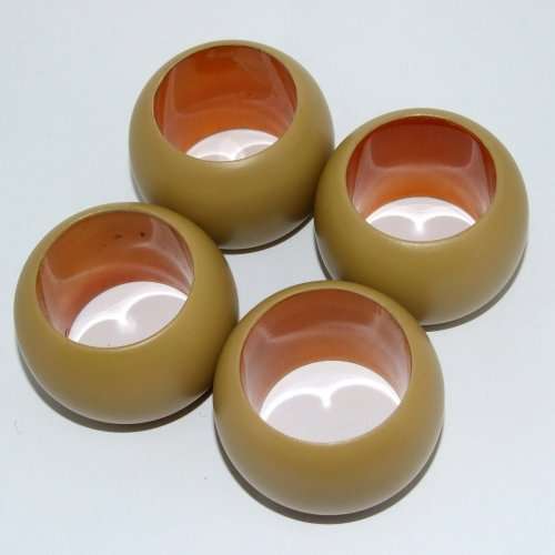 Set of 4 Mid-century Modern Sage Napkin Rings