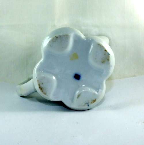 Antique Blue and White Embossed  Milk Jug with Dutch Barge and Mark