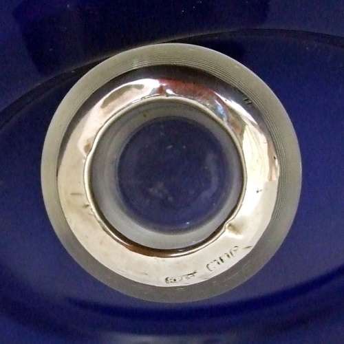 Antique Glass and Hallmarked Silver Match Holder / Striker