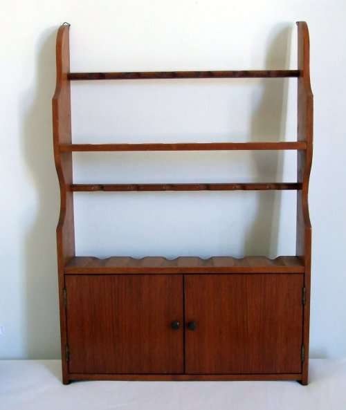Vintage 12 Pipe Rack and cupboard