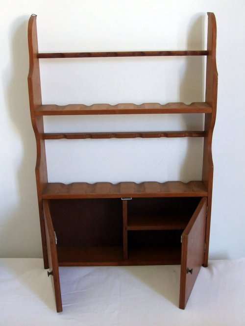 Vintage 12 Pipe Rack and cupboard