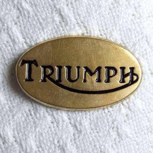 1978 Vintage Solid Brass Baron Buckle #4445: "TRIUMPH" Motorcycle Logo