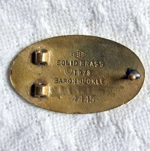 1978 Vintage Solid Brass Baron Buckle #4445: "TRIUMPH" Motorcycle Logo