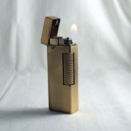 VINTAGE DUNHILL ROLLAGAS GOLD PLATED LIGHTER, WORKING.
