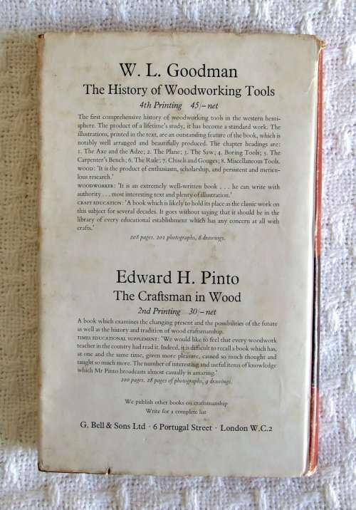 R A R E!  BRITISH PLANE MAKERS FROM 1700 by WL Goodman, Bell and Sons, 1968 First Edition