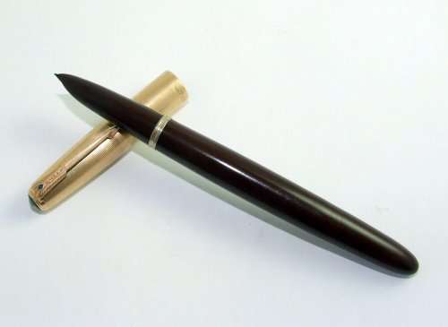 Vintage Rare Cordovan Brown GF Parker 51 Vacumatic in an original Parker 51 case, working.