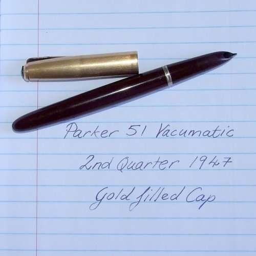 Vintage Rare Cordovan Brown GF Parker 51 Vacumatic in an original Parker 51 case, working.