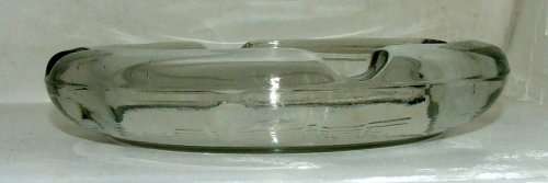 Large Mid-Century Heavy Glass Cigar Ashtray - 20cm diameter, 1.3kg!