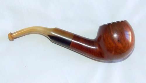 Superbly Made! Estate Bent Ball Briar Pipe with Horn Stem