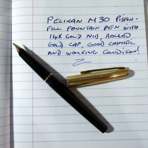 RARE VINTAGE PELIKAN M30 PISTON FILLER FOUNTAIN PEN 14k GOLD medium NIB