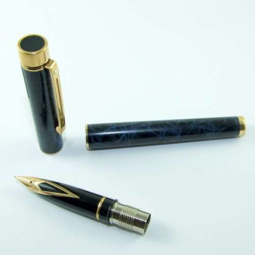 Sheaffer Targa 1080 Cobalt Blue Ronce Lacquer Fountain Pen 14kt Fine Nib