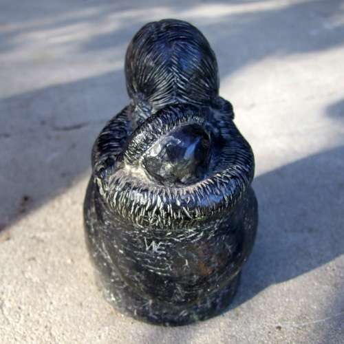 Vintage carved Inuit Mother and Child sculpture, signed `W.E.`