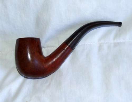DUNHILL bent billiard root briar, 1966, shape 56, (4)R. White Dot, Great Condition.