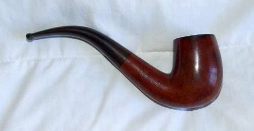 DUNHILL bent billiard root briar, 1966, shape 56, (4)R. White Dot, Great Condition.