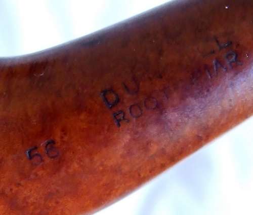 DUNHILL bent billiard root briar, 1966, shape 56, (4)R. White Dot, Great Condition.