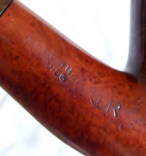 DUNHILL bent billiard root briar, 1966, shape 56, (4)R. White Dot, Great Condition.