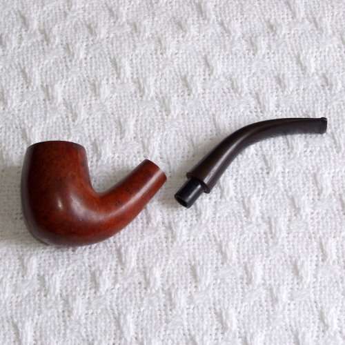 DUNHILL bent billiard root briar, 1966, shape 56, (4)R. White Dot, Great Condition.