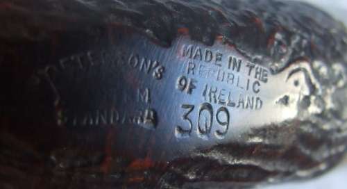 Estate KandP Peterson`s System Standard Rustic 309 Tobacco pipe, pre 1963.