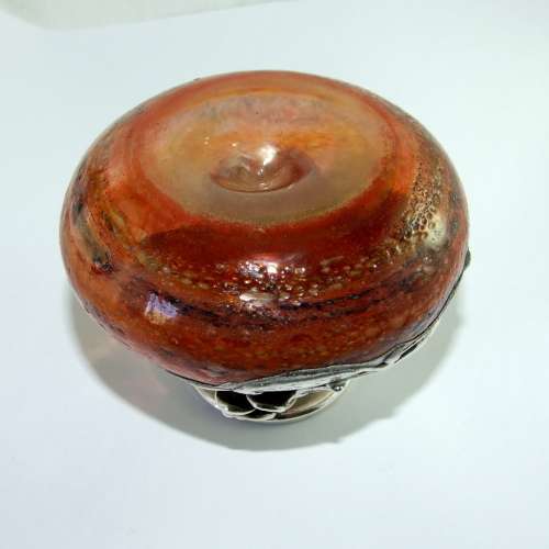 Silver Overlaid Glass Perfume Bottle