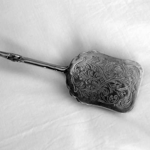 Antique silver plated asparagus serving tongs