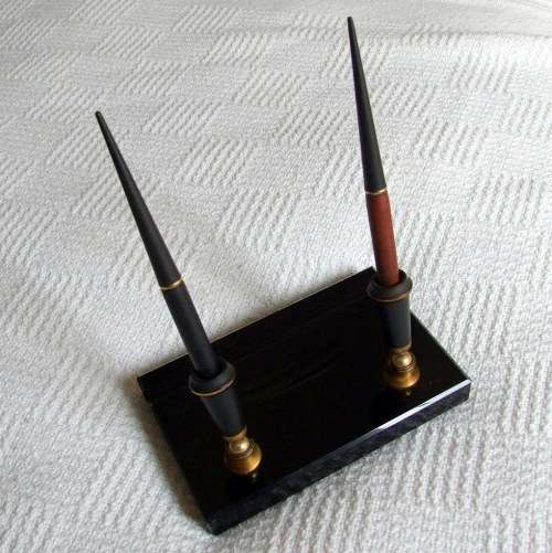 Rare 1920s Parker Duofold Twin Pen Desk Set