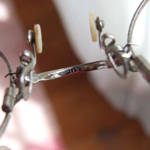 Vintage spring clip PINCE NEZ frames , unused, original label