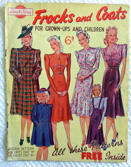 FROCKS and COATS by LEACH-WAY, c1940`s edition #134 with patterns