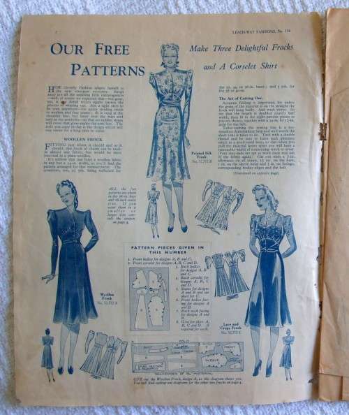 FROCKS and COATS by LEACH-WAY, c1940`s edition #134 with patterns