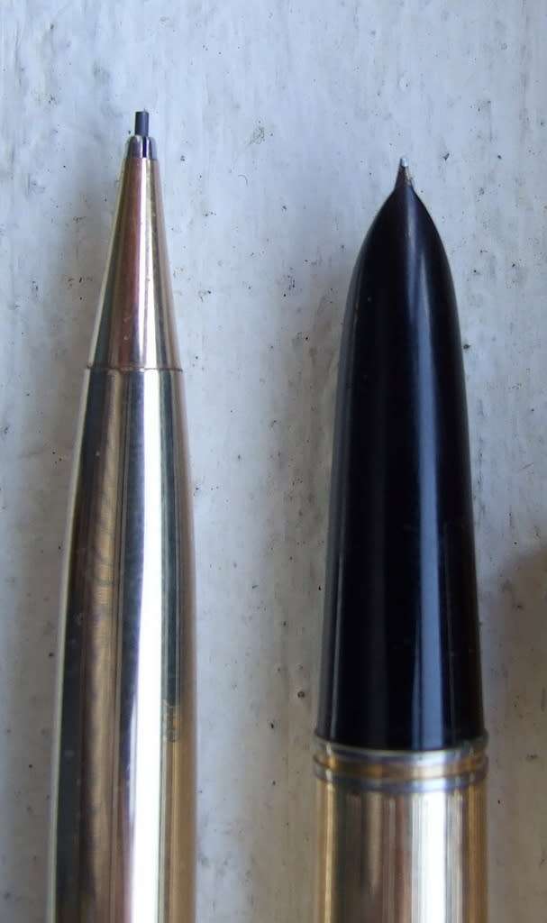 Boxed 14k gold filled Parker 51 fountain pen and pencil set, working.