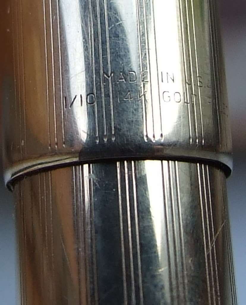 Boxed 14k gold filled Parker 51 fountain pen and pencil set, working.