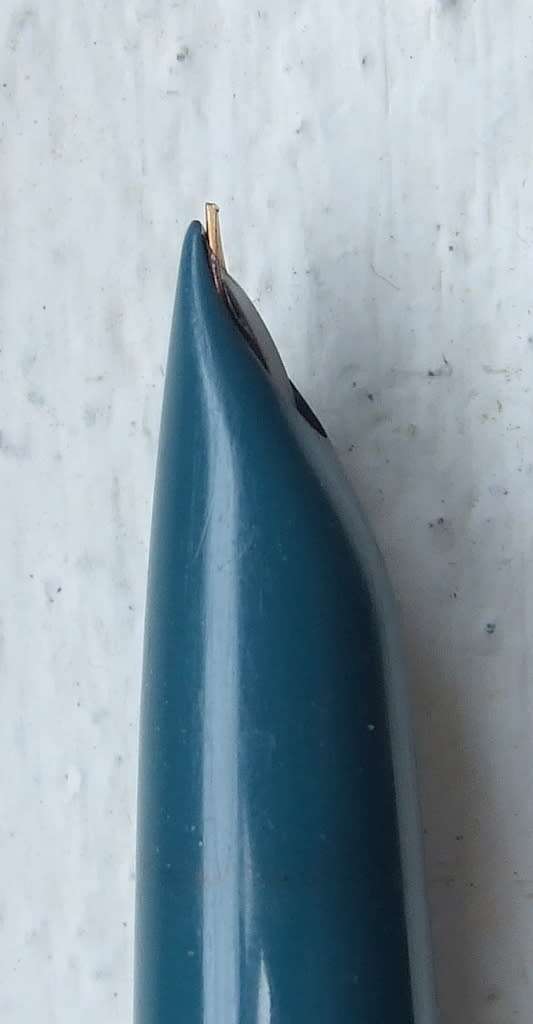 Vintage Teal Blue Parker 51 Aerometric, fine 14k nib, Rolled Gold cap