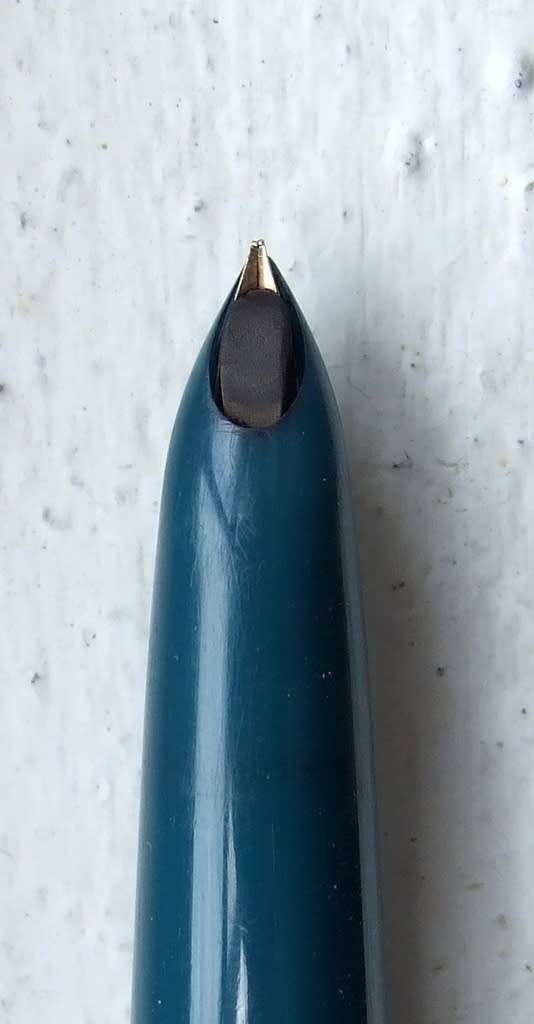Vintage Teal Blue Parker 51 Aerometric, fine 14k nib, Rolled Gold cap