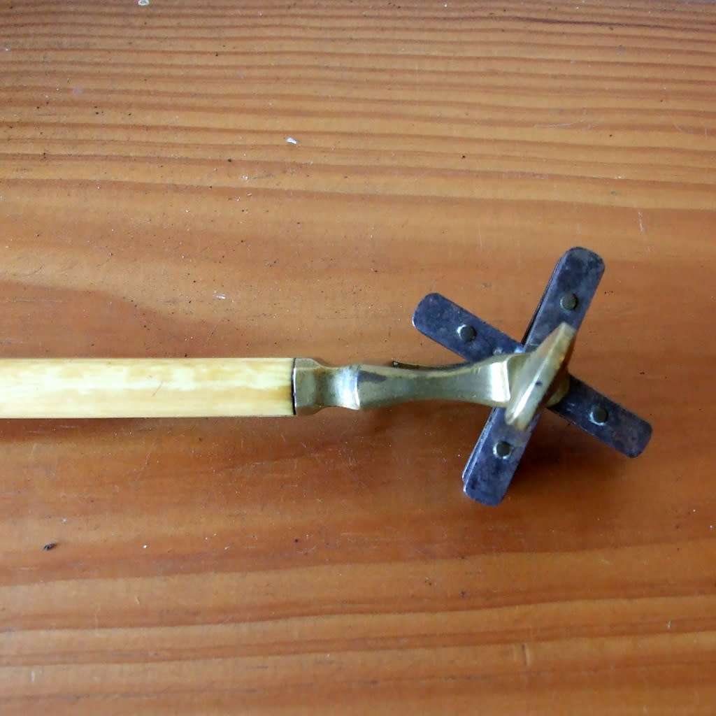 Very rare antique bone, brass and steel knife sharpening tool.