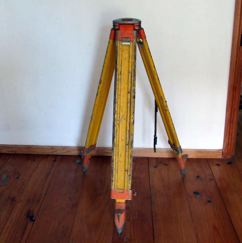 Vintage WILD GST20 Surveyor Tripod | HEERBRUGG SWITZERLAND wood and steel.